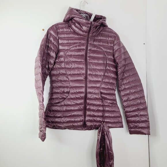 Lululemon Women's Burgundy Pack It Down 700-Down-Fill Long Puffer Jacket Size 6 - Picture 2 of 7
